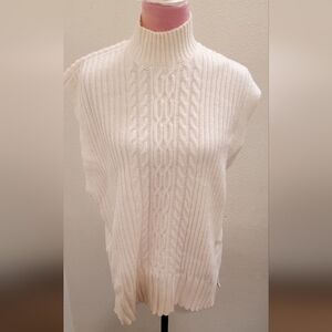 LOFT Cream Cable Knit Turtleneck Sweater